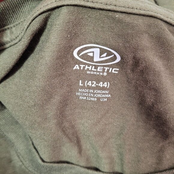 Athletic Works Men's Short Sleeve Smoky Olive Tri-Blend Tee L (42-44) - Picture 6 of 9